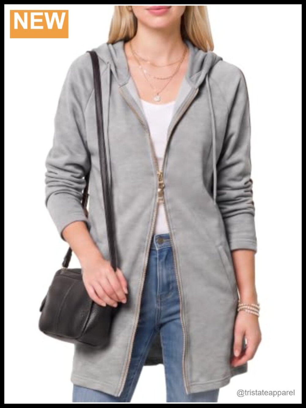 Oversized Longline Zip-Up Fleece Hoodie Sweatshirt
